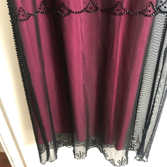 Vintage Size 8 Bellissima Fashions pink sheath dress with black sheer fabric - Picture 8 of 12